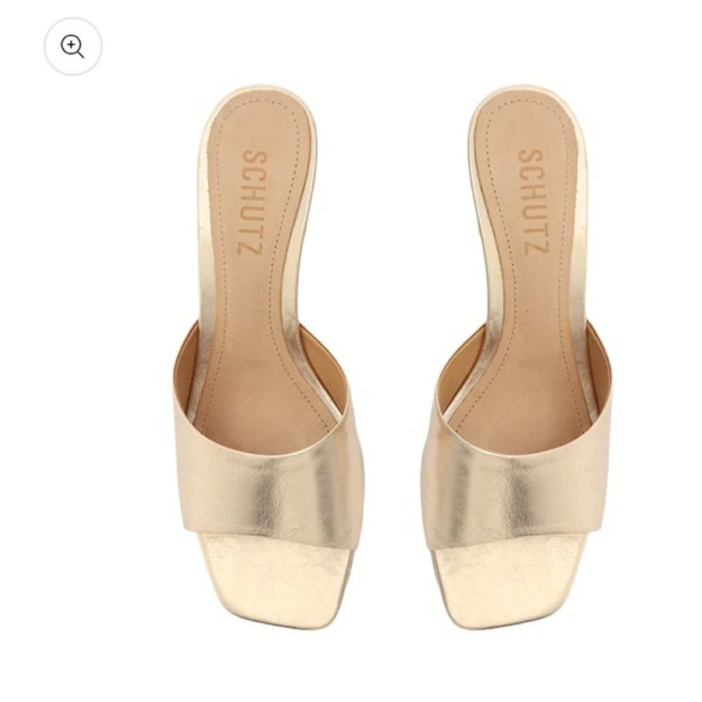 NWOB Schutz | Dethalia Metallic Leather Sandal
